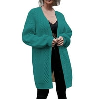 Kardigani za žene, široki džemperi, vrhovi, modni pleteni dugi kardigan s uzorkom, džemper kaput