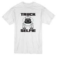 Muška bijela majica s kamionom u manu, srednje veličine