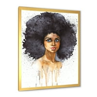 Designart 'Portret Afro American Woman X' Moderni uokvireni umjetnički tisak