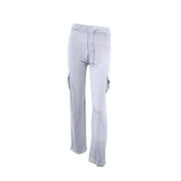 Ženske hlače jednobojna ulična odjeća hlače niskog struka ženske jesenske hlače široke ravne hlače sive boje
