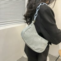 Ženska retro baršunasta jednobojna torbica ispod pazuha na lancu, male torbice