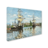 Zaštitni znak likovna umjetnost brodovi jašući na seini platno umjetnost Clauda Moneta