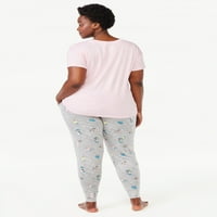 Ženska majica kratkih rukava s kratkim rukavima i pidžama za trčanje, 2 komada, veličine od 9 do 3 inča