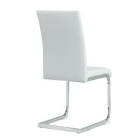 Miniyam stolice za ručavanje, bočna stolica bez stražnjeg ruku s metalnim nogama od 2, bijela