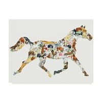Zaštitni znak likovna umjetnost 'Konjski kolaž' platno umjetnost Louise Tate