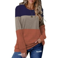 Ženska modna ležerna pulover bluza s okruglim vratom s dugim rukavima