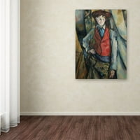Zaštitni znak likovna umjetnost 'Dječak u crvenom prsluku' platno umjetnost Cezanne