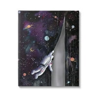 Stupell Industries Astronaut Otvaranje Galaxyja nadrealnih svemira Planeta Zvijezde Canvas Wall Art, 30, dizajn Rachel Nieman