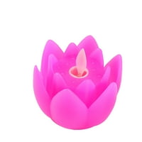 Besplamena LED svijeća imitacija svijeće u obliku lotosa realistična plesna LED svijeća Ukrasna svjetiljka u obliku cvijeta-s baterijama