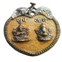 ekraftindia Shubh Labh Metalna zidna slika Lakshmi-Ganesha