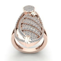 2K okrugli dijamantni rez ženski vjenčani neobični vjenčani prsten za godišnjicu od 10k ružičastog, bijelog ili žutog zlata