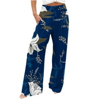Palazzo hlače za žene boho rastezljive hlače za plažu visokog struka široke hlače široke tekuće Ležerne hlače hlače s džepovima
