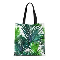 Platnena torba s uzorkom egzotičnog zelenog lišća tropske palme i lišća paprati torbe za ramena za višekratnu upotrebu za kupovinu