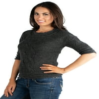 Ženski čvrsti lakat dužine rukava džemper vrh