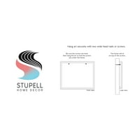 Stupell Industries uzorak ljetnih plaža kišobrana grafička umjetnost bijela uokvirena umjetnička tiskana zidna umjetnost, dizajn