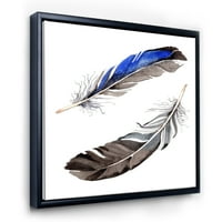 DesignArt 'Šareno Boho Art Feathers III' Boemijski i eklektični uokvireni platno zidni umjetnički tisak