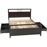 Novatto platforma Twin Full Storage Bed Rails, espresso