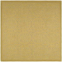 Tepih od vune u geometrijskom uzorku, svijetlo zlatna, tamno zlatna, kvadrat 10' 10'
