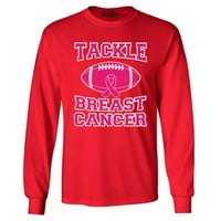 Muška majica za borbu protiv raka dojke, koja podržava svijest o raku dojke, srednje crvena majica dugih rukava