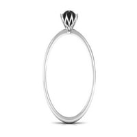 Ženski crni spinel solitaire prsten, srebro, 11,50 USD