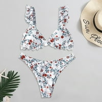 Bikini kupaći kostimi s cvjetnim printom u obliku slova u, dvodijelni visoki kupaći kostim, Ženska odjeća za plažu, Tankini kupaći