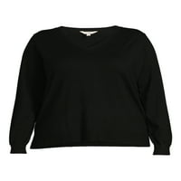 Lagani ženski džemper veličine & amp; Plus Size S izrezom u obliku slova U.