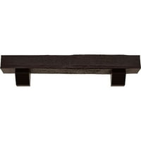 Ekena Millwork 4 H 8 d 60 W grubi pilani drveni kamin Mantel Kit s Ashford Corbels, Premium Cherry