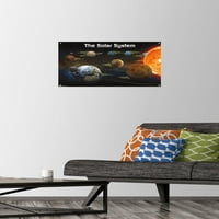 Zidni plakat solarnog sustava s gumbima, 14.725 22.375