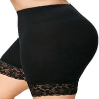 ženska čipka donje rublje s elastičnim rubom kratke hlače kratke uske tajice Plus veličina Crna