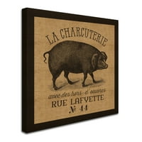 Zaštitni znak likovna umjetnost 'francuska svinja burlap' platno umjetnost Marcee Duggar