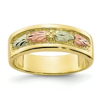 Prsten od djevičanskog žutog zlata u karatu s ružičasto-zelenim naglaskom