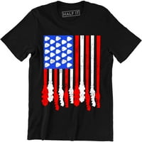 Muška majica s domoljubnom gitarskom zastavom Sjedinjenih Država 4. srpnja