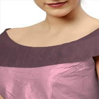 Ženska bluza s izrezom čamca, Višebojni Gornji dio bez rukava, Boja: Ružičasta