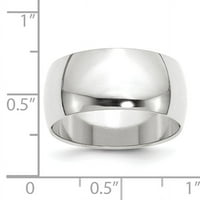 Polukružni karatni prsten od bijelog zlata, veličine 13