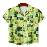 Muška majica kratkih rukava majica s geometrijskim printom Muška havajska majica ljetne majice za odmor u stilu