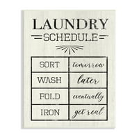 Raspored pranja u seoskoj kući Sortiranje sutra pranje kasnije uokvireni crtež umjetnički tisak