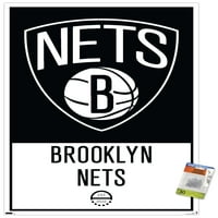 Brooklyn Nets - Poster zida logotipa s Pushpins, 22.375 34