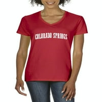 Ženska majica s izrezom i kratkim rukavima u obliku slova u-Colorado Springs