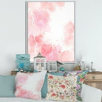DesignArt 'Sažetak prskanja ružičastih cvjetova I' Moderno uokvirena platna zidna umjetnička tiska