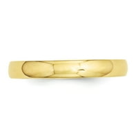 Karatni polukružni prsten od žutog zlata, veličina 7