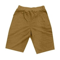 Kratke hlače ljetne muške Nabrane jednobojne kratke hlače za vježbanje na otvorenom za fitness i vježbanje hlače za vježbanje bež