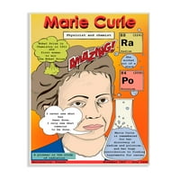 Stupell Industries Ženski vođa činjenice Marie Curie Feminist ikona koju je dizajnirala Sangita Bachelet