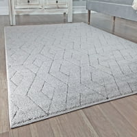 Bazaltni geometrijski Moderni sivi tepih od 910 inča, 8.10 inča