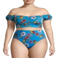 Plus size Bandeau kupaći kostim bez ramena za juniorke i juniorke bez granica