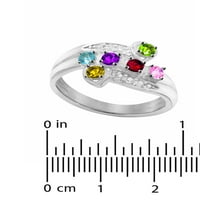 Laserski ugravirani obiteljski prsten s pet rodnih kamena
