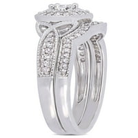 Carat T.W. Diamond Sterling Silver Filigree Bridal Set