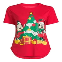 Mickey Mouse ženska božićna grafička majica s kratkim rukavima