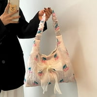 Ljetna torba za plažu, Ženska torba s elastičnim naramenicama, torba za vez od teksturirane tkanine, mekane dizajnerske torbe velikog