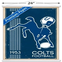 Indianapolis Colts-retro logo zidni plakat u drvenom magnetskom okviru, 22.37534
