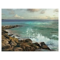 Umjetnička galerija remek -djela Rocky Shore Ocean by Studio Arts Canvas Art Print 30 40